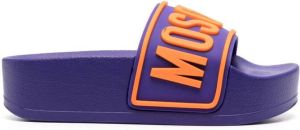 Moschino raised-logo slides Purple