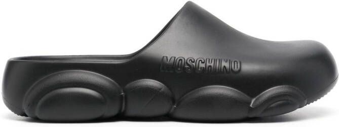 Moschino round-toe chunky-sole slides Black