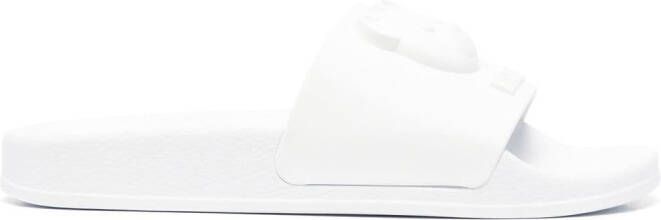 Moschino signature Teddy-bear slides White
