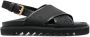 Moschino slingback logo-strap sandals Black - Thumbnail 1