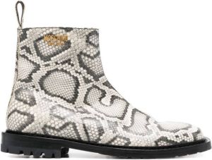 Moschino snakeskin-effect ankle boots Grey