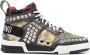 Moschino stud-embellished patchwork sneakers Grey - Thumbnail 1
