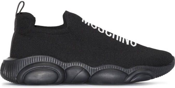 Moschino Teddy sole logo sock sneakers Black
