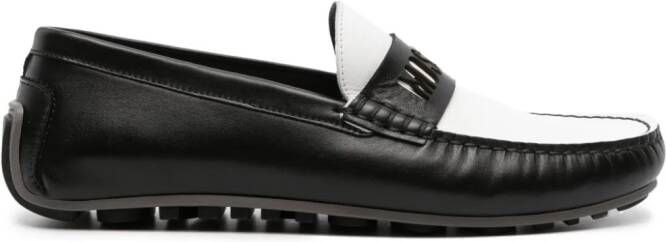 Moschino two-tone leather loafers Black