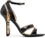 Moschino zip-detail 100mm leather sandals Black - Thumbnail 1