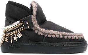 Mou charm-detail slip-on boots Grey