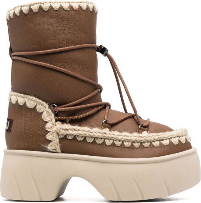 Mou chunky padded snow boots Brown