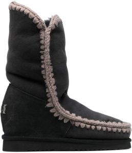 Mou chunky sheepskin boots Black