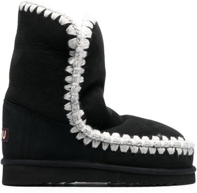 Mou chunky sheepskin boots Black