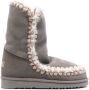 Mou constrast-stitching moccasin boots Grey - Thumbnail 1