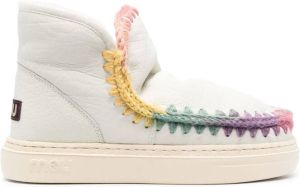Mou contrasting whipstitch-detail boots White