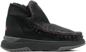 Mou crochet stitch-trim boot sneakers Black