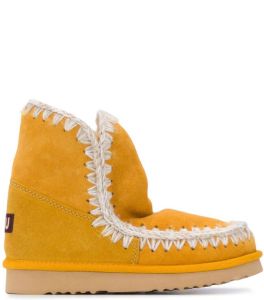 Mou crochet trim snow boots Yellow