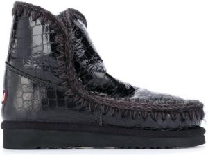 Mou crocodile-embossed snow boots Black