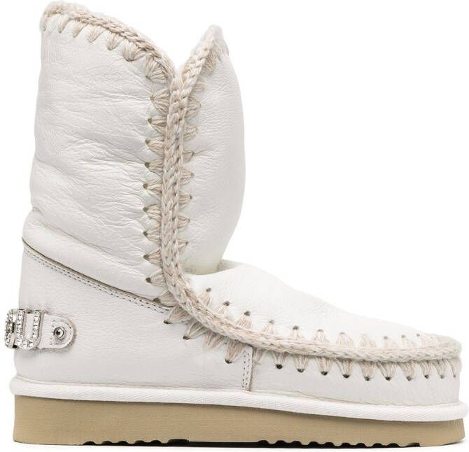 Mou embellished logo snow boots White
