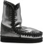 Mou Eskimo 18 crochet-trim metallic-leather boots Black - Thumbnail 1