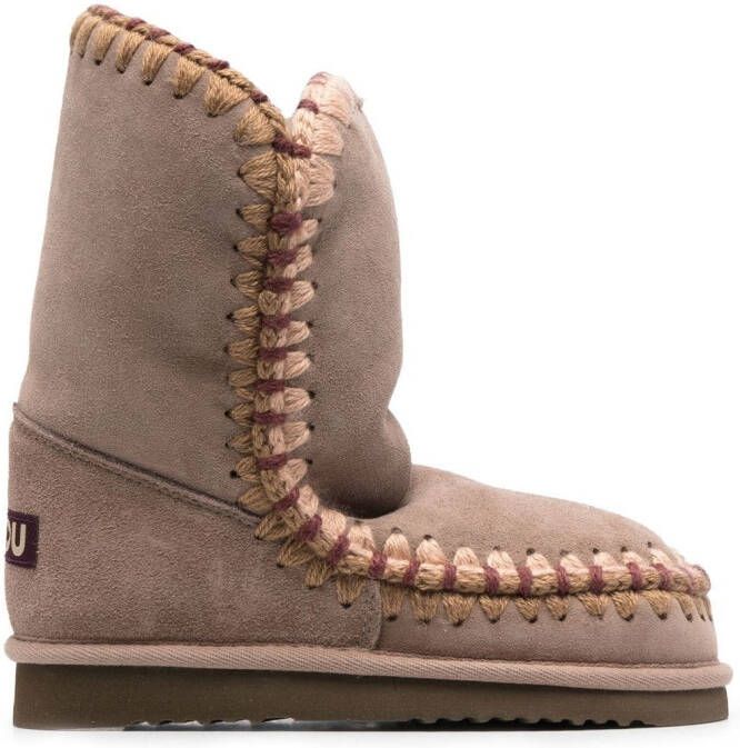 Mou Eskimo 24 contrast-stitch boots Neutrals