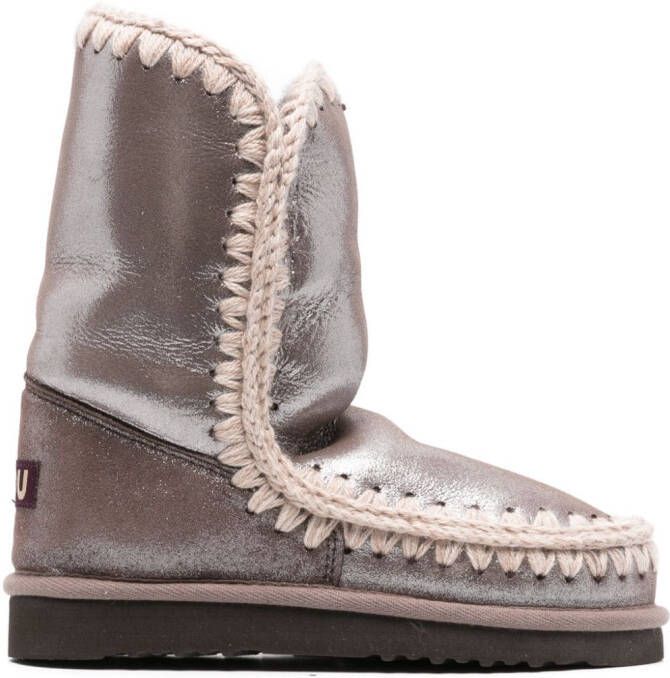 Mou Eskimo 24 leather boots Silver
