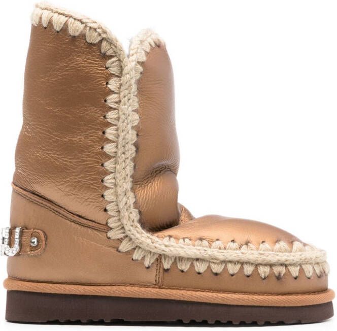 Mou Eskimo 24 rhinestone-embellished boots Brown