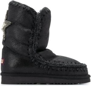 Mou Eskimo 24 star-appliqué ankle boots Black