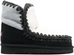 Mou Eskimo colour-block suede boots White