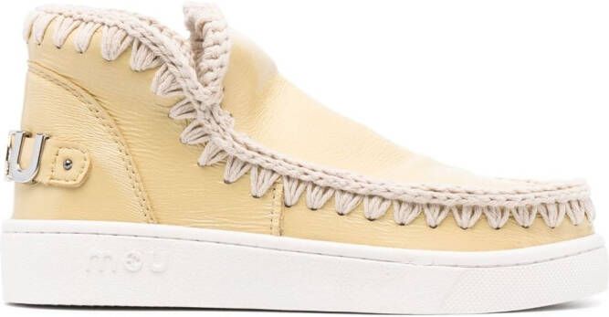 Mou Eskimo leather high-top sneakers Neutrals