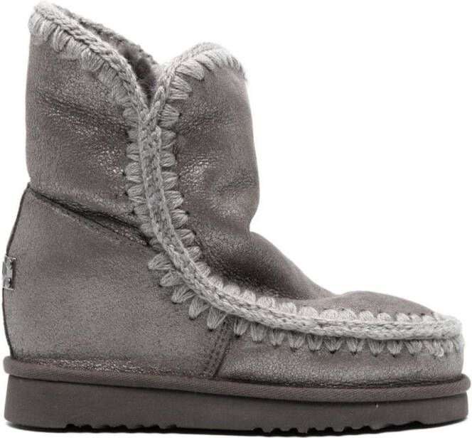 Mou Eskimo metallic suede boots Grey