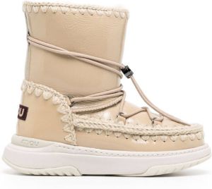 Mou Eskimo rope-detail leather boots Brown
