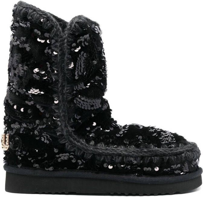 Mou Eskimo sequin-embellished boots Black