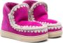 Mou Kids Eskimo crochet-trim suede boots Pink - Thumbnail 1