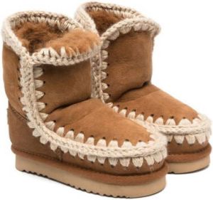 Mou Kids Eskimo Overstitching boots Brown