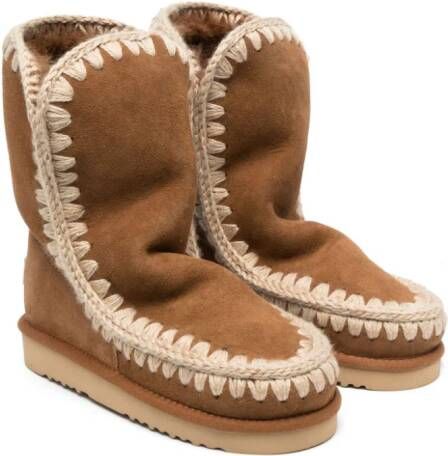 Mou Kids Eskimo suede ankle boots Brown