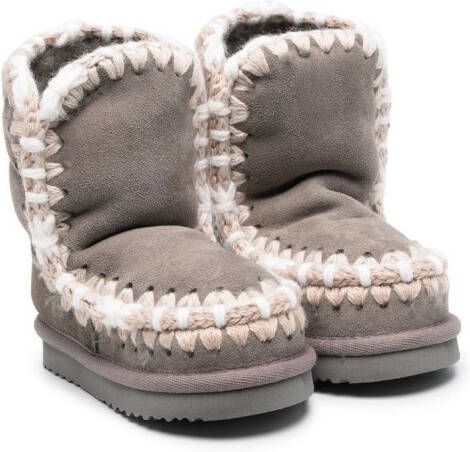 Mou Kids Eskimo suede ankle boots Grey