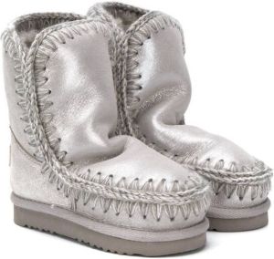 Mou Kids metallic sheen eskimo boots Grey