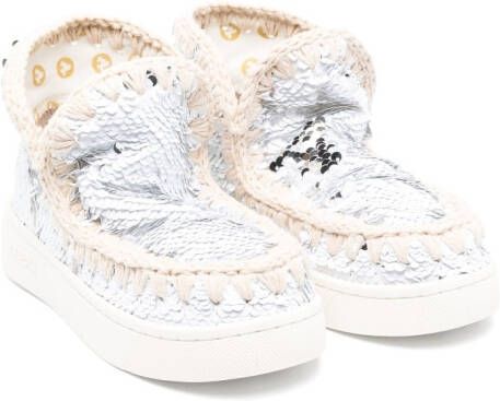 Mou Kids sequin-detailing ankle boots White