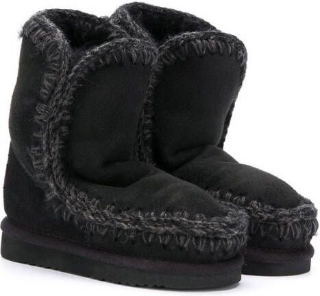 Mou Kids shearling-lined ankle boots Black