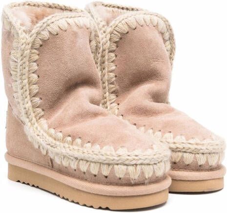 Mou Kids shearling-lined slip-on boots Brown