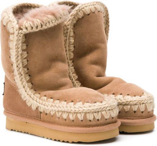 Mou Kids shearling snow boots Neutrals