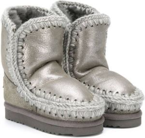 Mou Kids shearling snow boots Silver