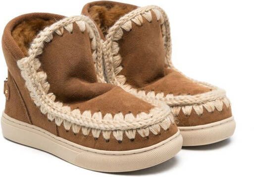 Mou Kids suede eskimo boots Brown