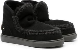 Mou Kids whipstitch-detail ankle boots Black
