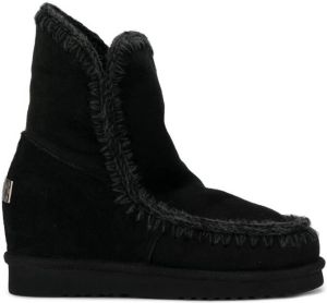 Mou knitted detail boots Black