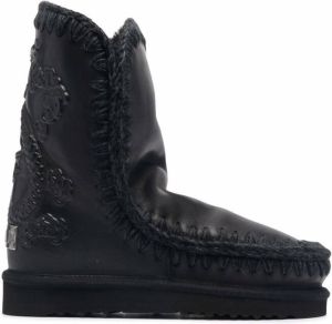 Mou leather embossed boots Black