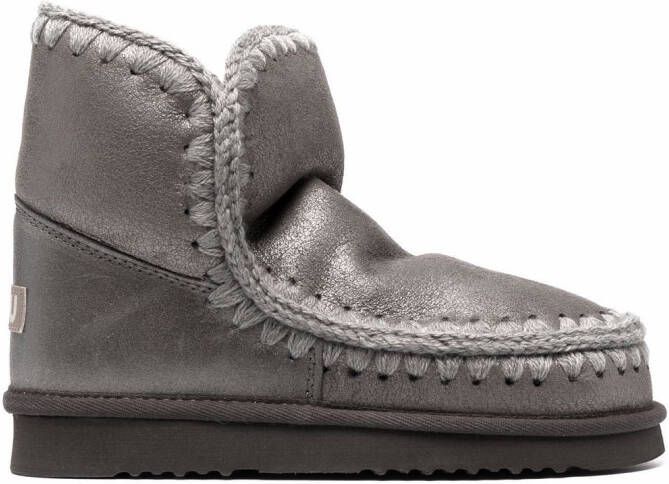 Mou metallic-effect sheepskin boots Grey
