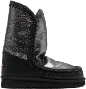 Mou metallic sheepskin boots Black