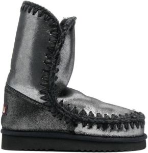 Mou metallic whipstitch-trim boots Black