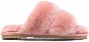Mou shearling open-toe slippers Pink