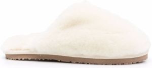 Mou shearling-trim slippers White