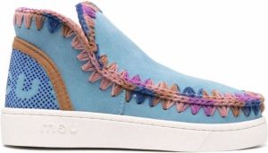 Mou whipstich-detail ankle boots Blue