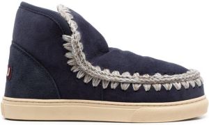Mou whipstitch-trim boots Blue